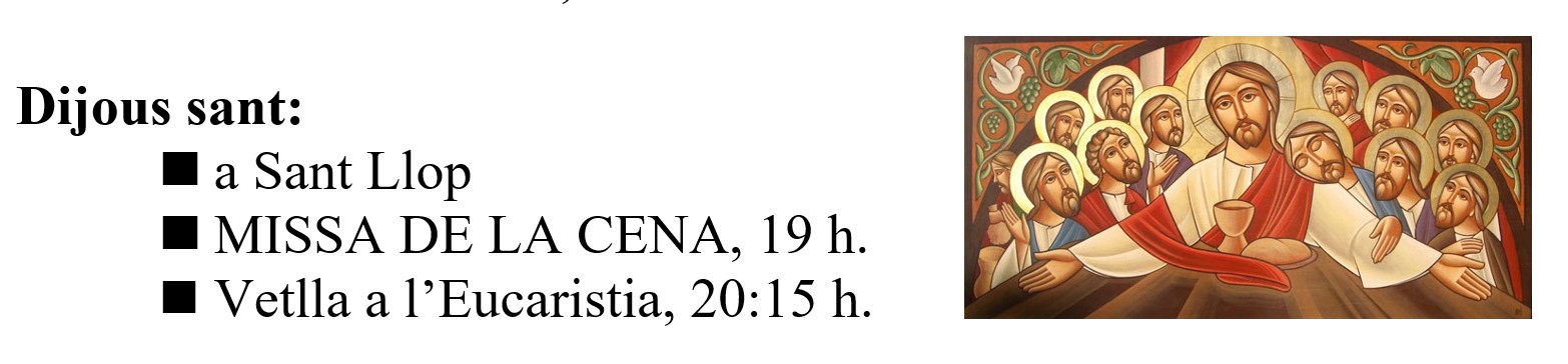 Celebració del Dijous Sant