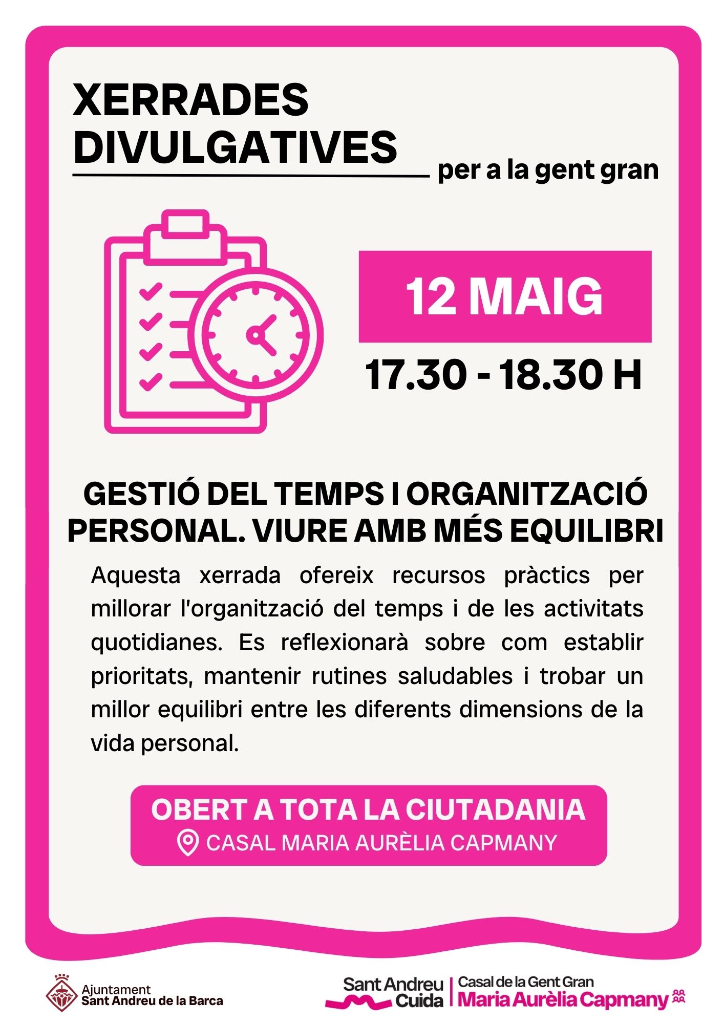 Gestió del temps i organització personal. Viure amb més equilibri