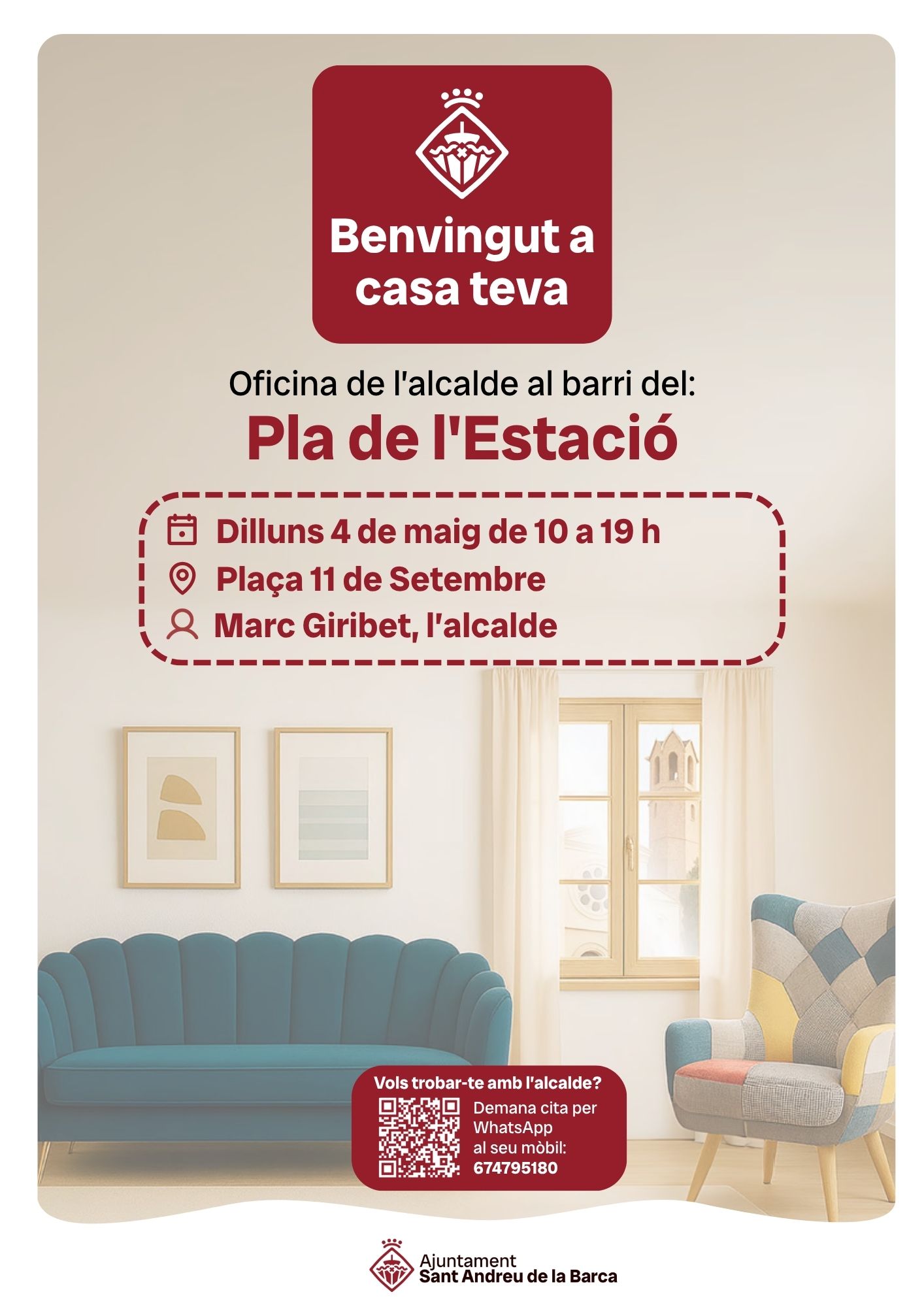 Oficina de l’alcalde al barri del Pla de l'Estació