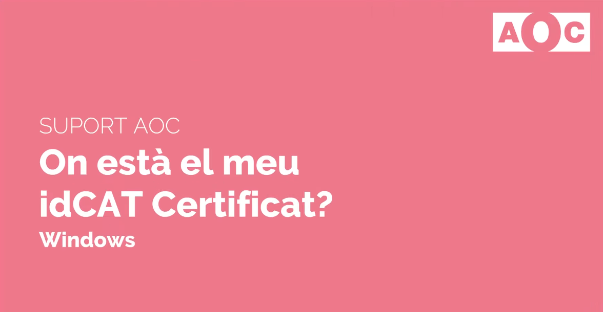 Anar a On està el meu idCAT Certificat